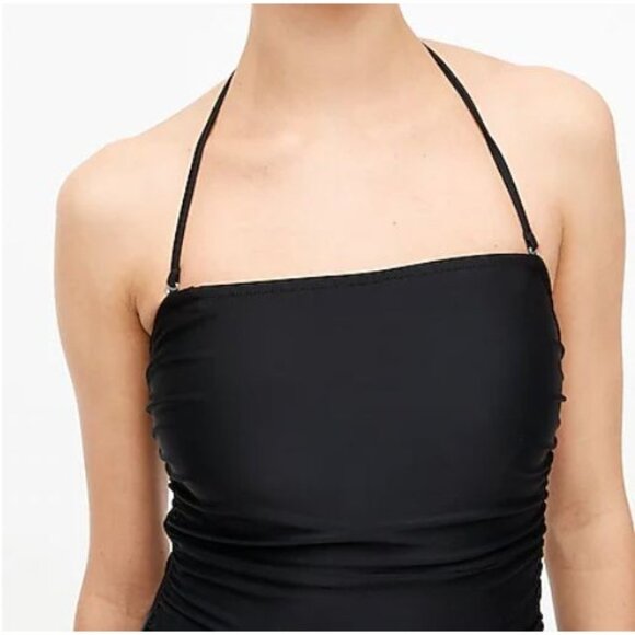 NEW J.Crew Ruched Bandeau One-Piece Swimsuit‎ Removable Strap/Padding Size 24 - Picture 4 of 4